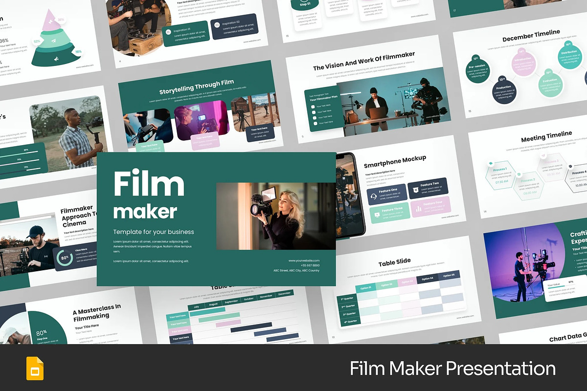 Filmmaker Production GSlides PPoint, a Presentation Template by Fit-tee (Photo 1 of 2)