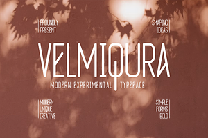 Velmiqura Modern Experimental, a Sans Serif Font by idealistudio