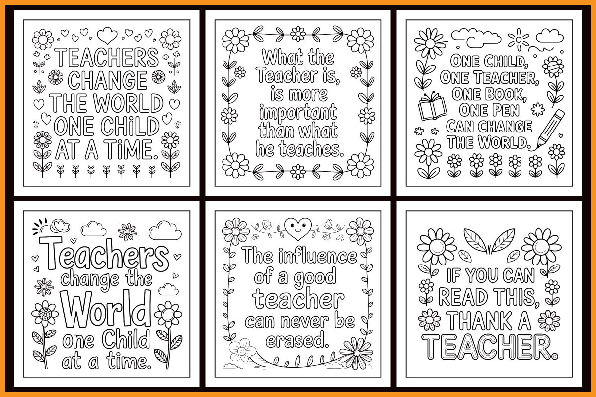 Teacher Quotes Coloring Book, an Object Graphic by protabsorkar11 (Photo 2 of 4)