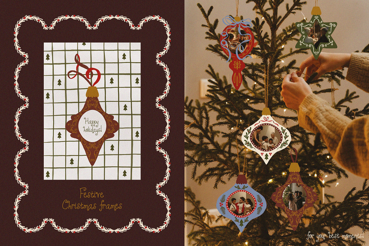 Curly Christmas - Printable Frames, an Object Graphic by lokko studio (Photo 3 of 8)
