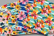 Tropical Summer Flowers Bold, a Pattern Graphic by Fine Purple Elephant (Thumbnail 2 of 5)