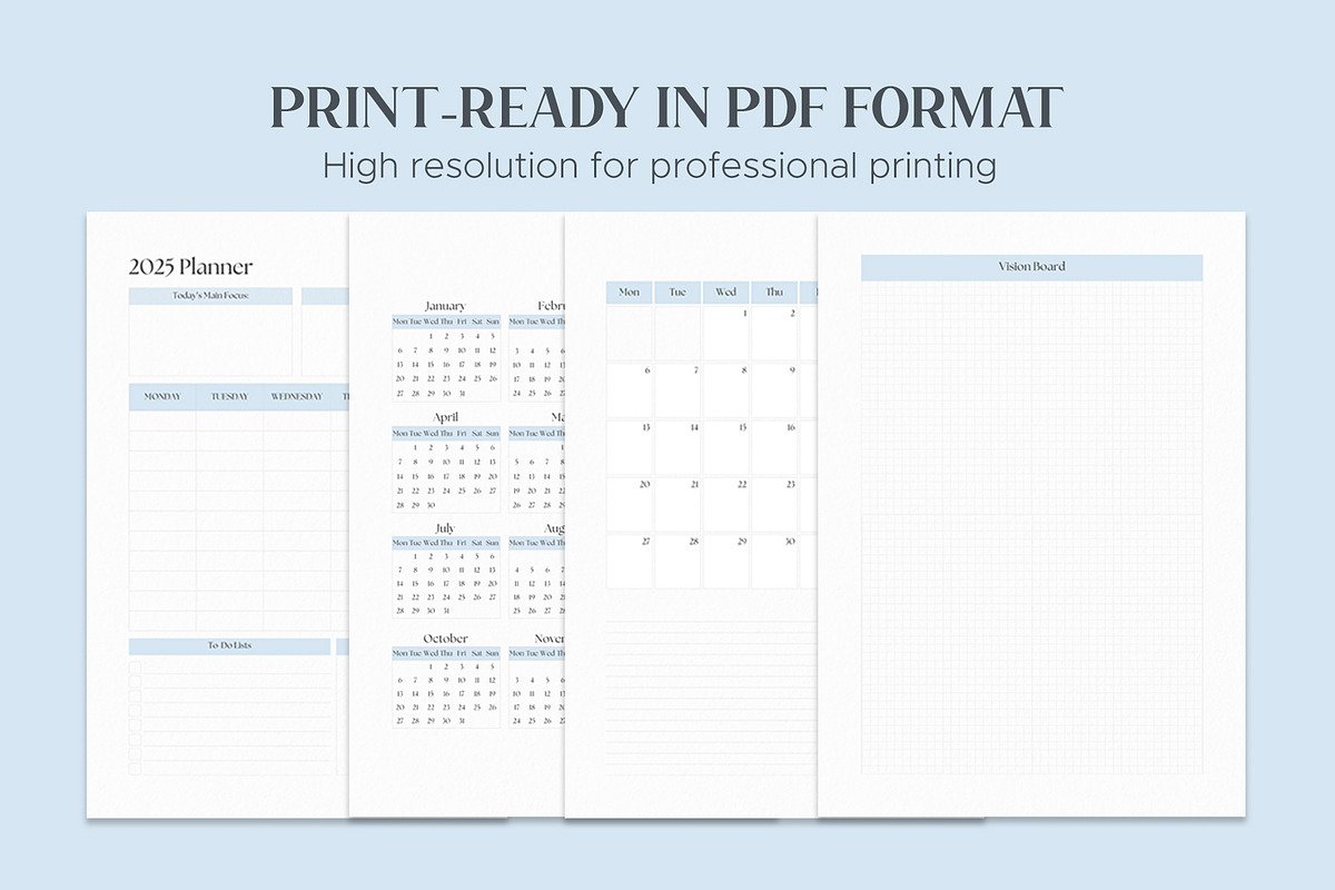 Minimalist 2025 Planner, a Stationery Template by Oshin Design (Photo 5 of 6)