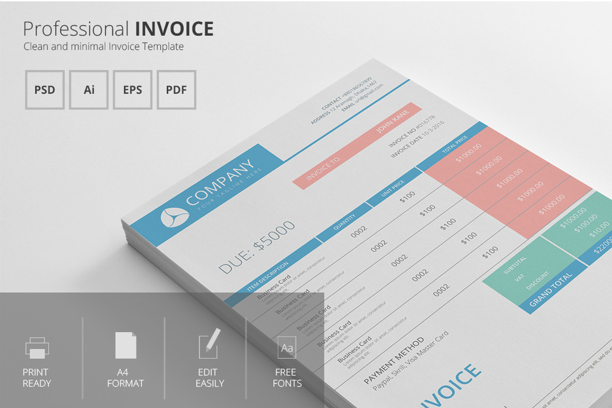 Invoice, a Stationery Template by art_ample (Photo 1 of 2)