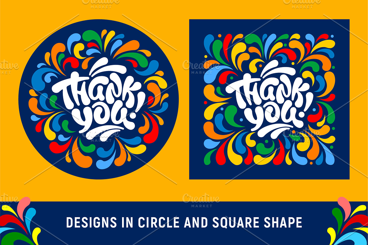 Thank you designs set, a Decorative Illustration by Vector beauty (Photo 4 of 8)