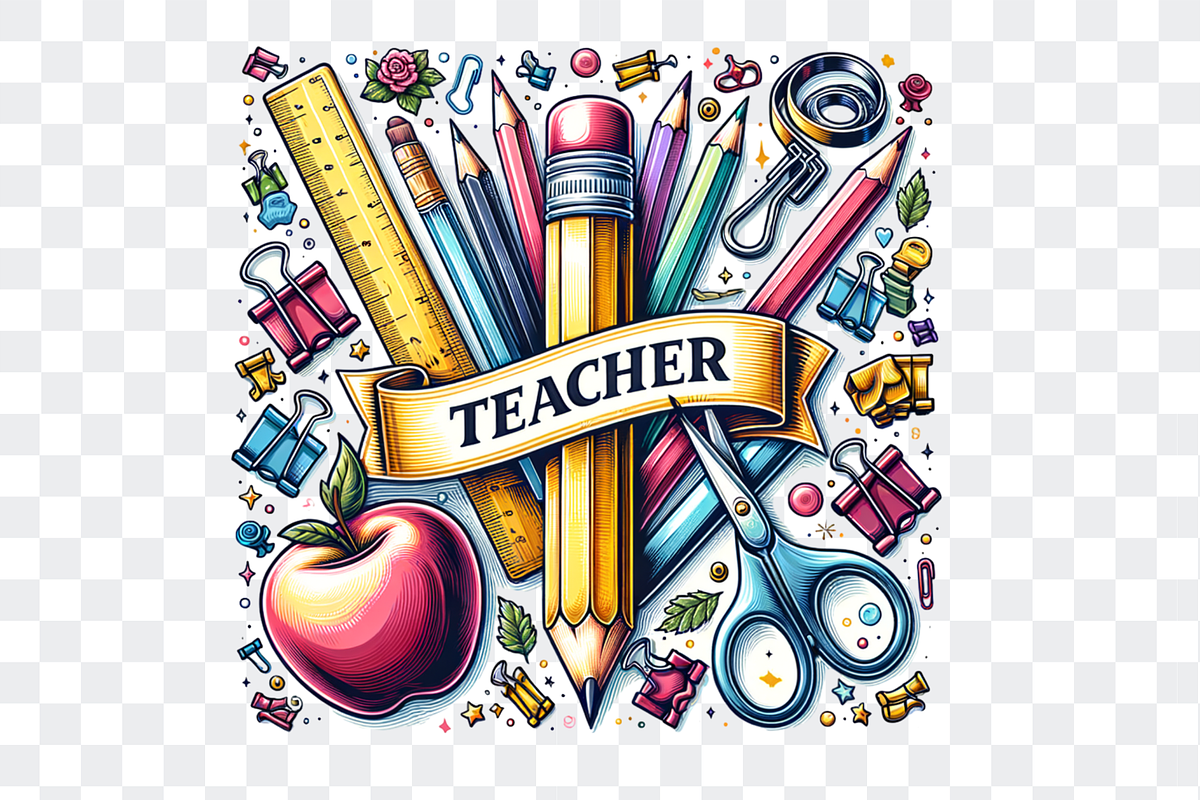 Teacher and School Stationary Design, a Decorative Illustration by Bubble Pixel (Photo 5 of 5)