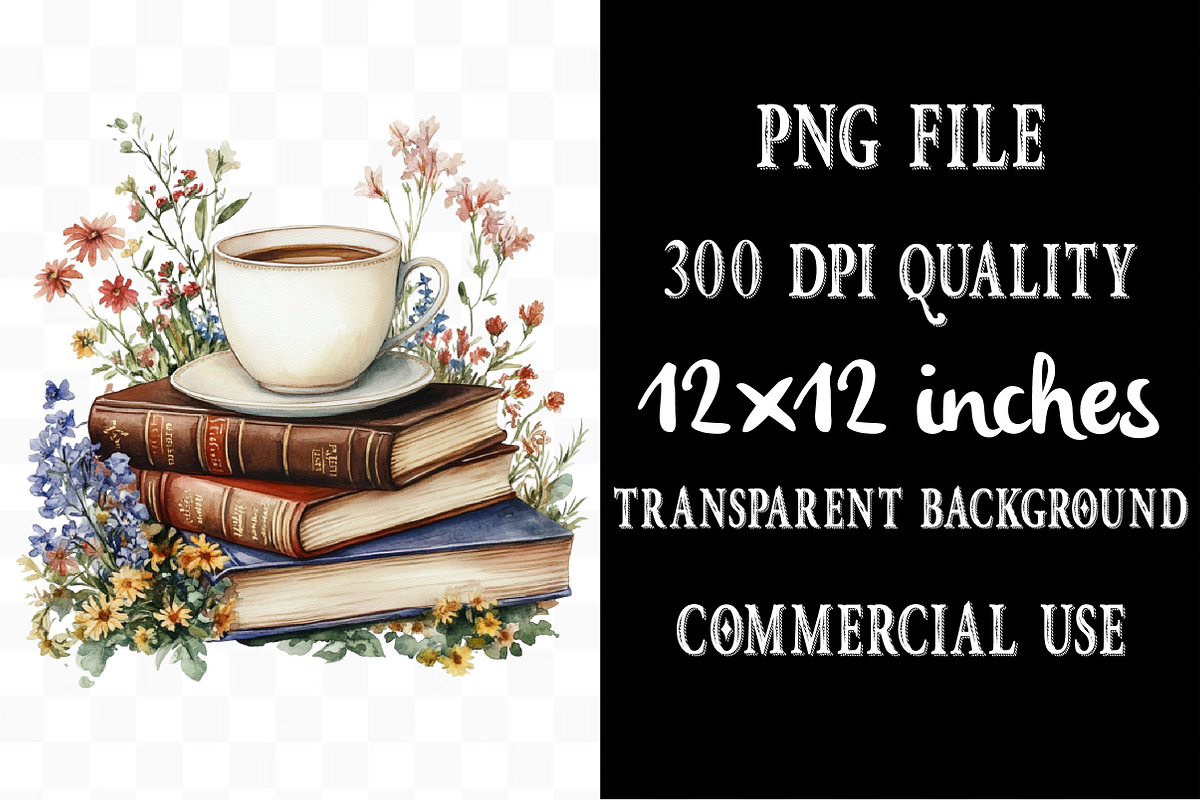 Coffee and book clipart bundle,, an Illustration by Designking (Photo 3 of 5)
