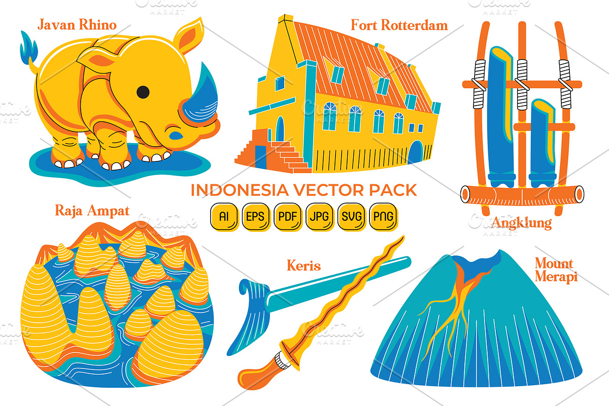 Indonesia Vector Pack #01, an Object Graphic by MEDZ (Photo 1 of 7)