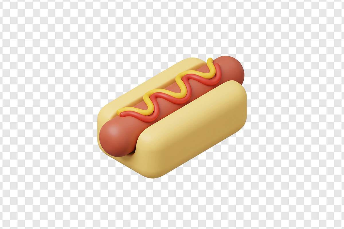Hot Dog 3D Isometric - PNG, a Food Illustration by Nurlan's shop (Photo 3 of 3)