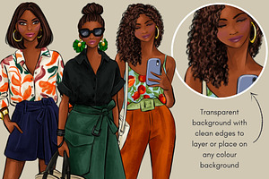 Fashion Girls 47 - Dark Skin Clipart