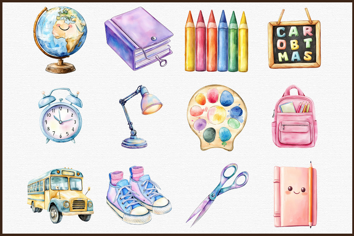 Pastel Back to School Clipart, an Illustration by Sublimation Artist (Photo 3 of 6)