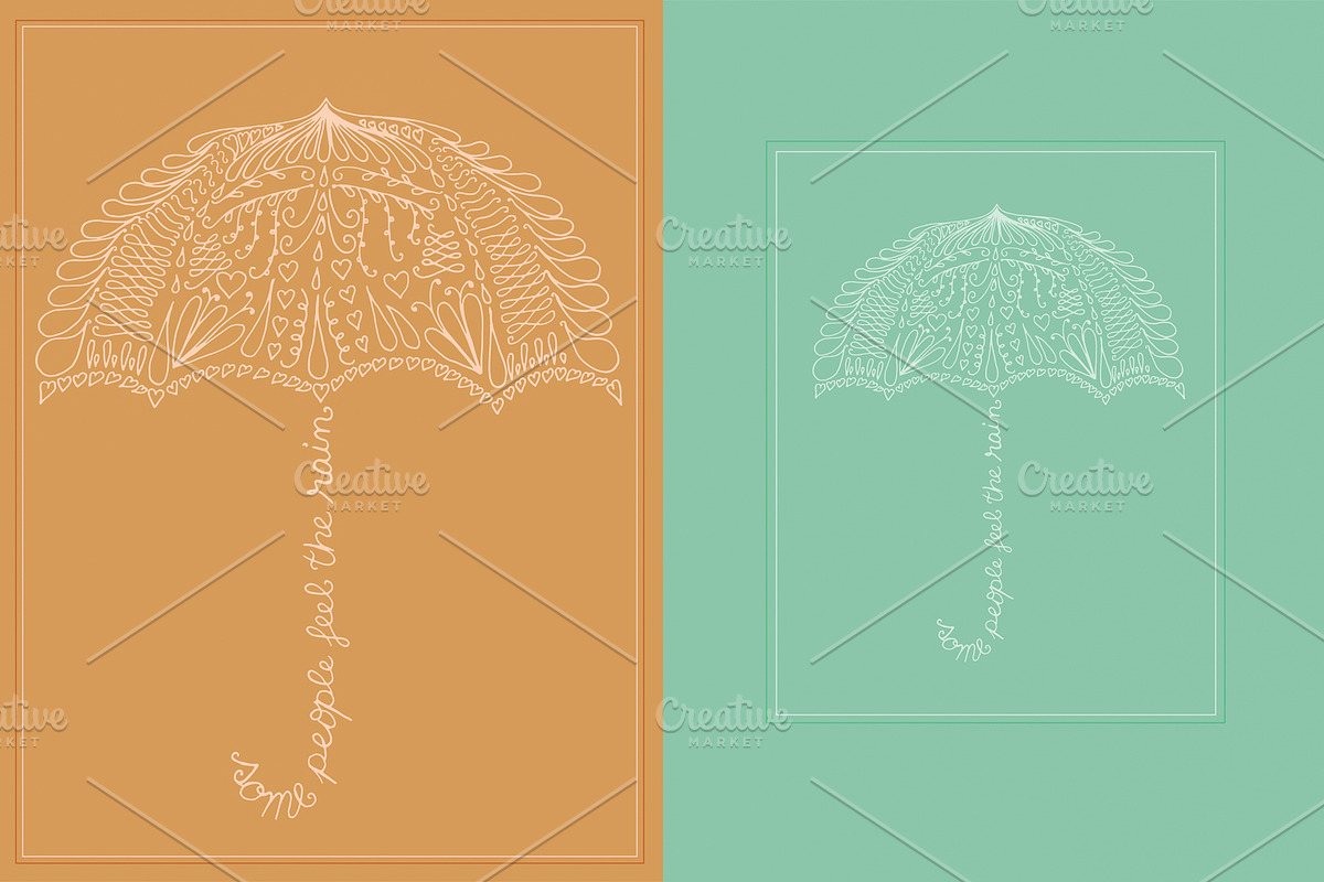 Umbrella hand drawn vector, a Person Illustration by Klipa Illustrations (Photo 2 of 2)