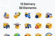 3D Delivery Icon Set for Web & App, a 3D by graficonstuff (Thumbnail 2 of 4)