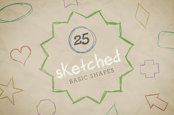 Sketched Basic Shapes Vector Pack 1 preview 4