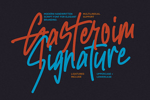 Gasteroim Signature Font Branding, a Script Font by Maulana Creative