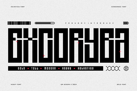 Excoryba - Futuristic & Tall Font, a Sans Serif Font by QR Design Studio
