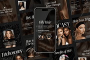 Trichology Canva Instagram Templates, a Social Media Template by Xenié Creative (Thumbnail 1 of 10)