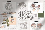 Head in flowers: women faces lineart, a Person Illustration by Lana Sham (Thumbnail 1 of 11)