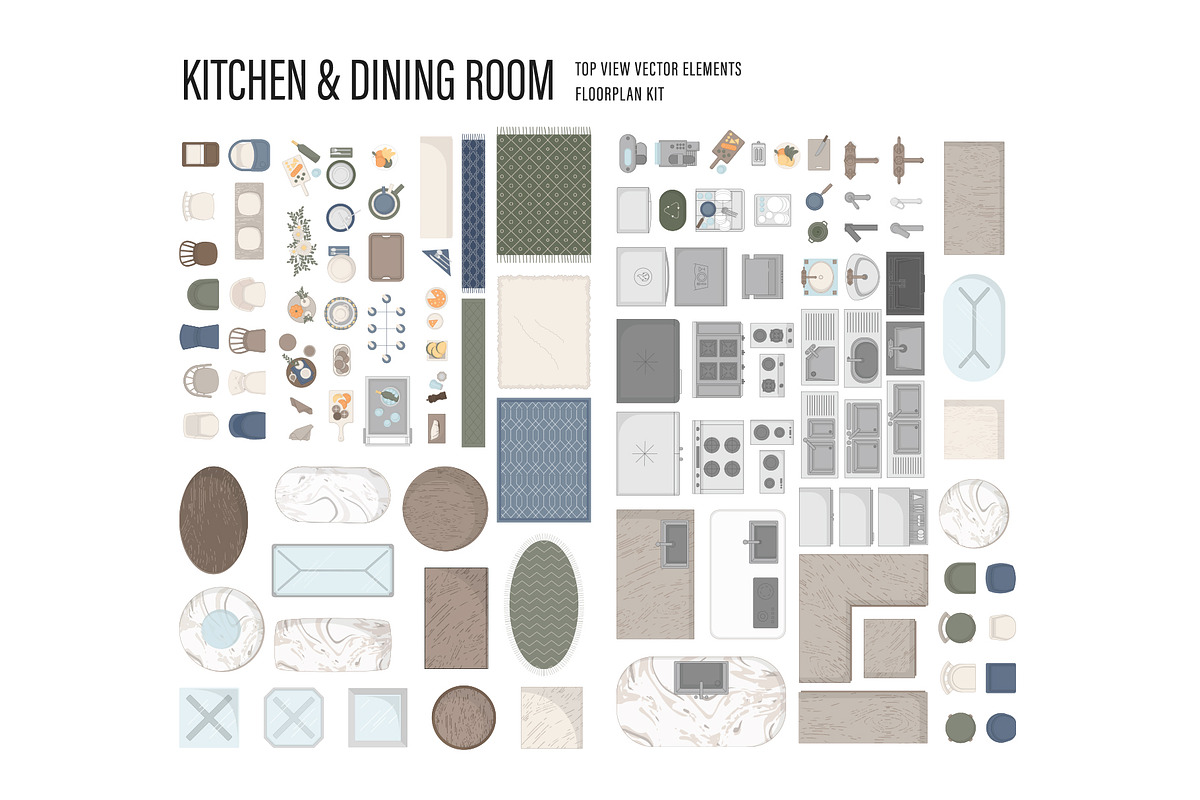 Floor Plan Kit, an Object Illustration by DesignerCandies (Photo 2 of 11)