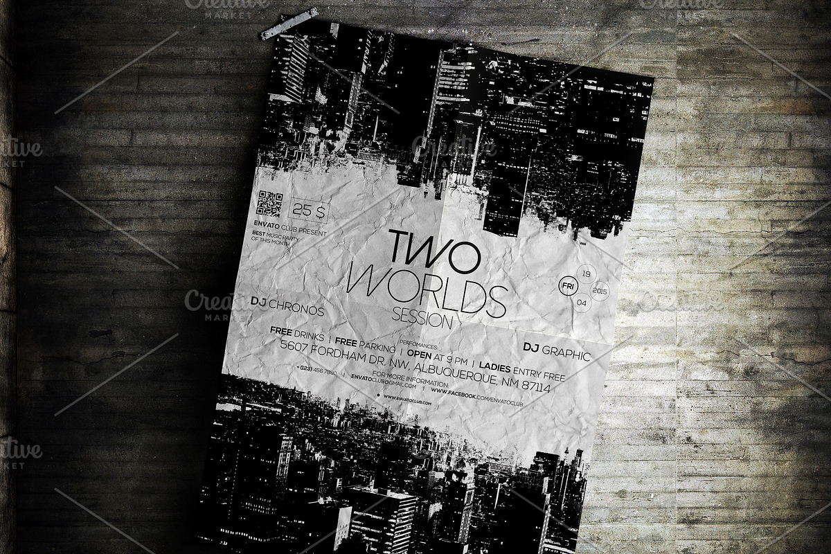 Grunge Poster Mockup, a Print Template by CREATIVE DUDE (Photo 4 of 5)