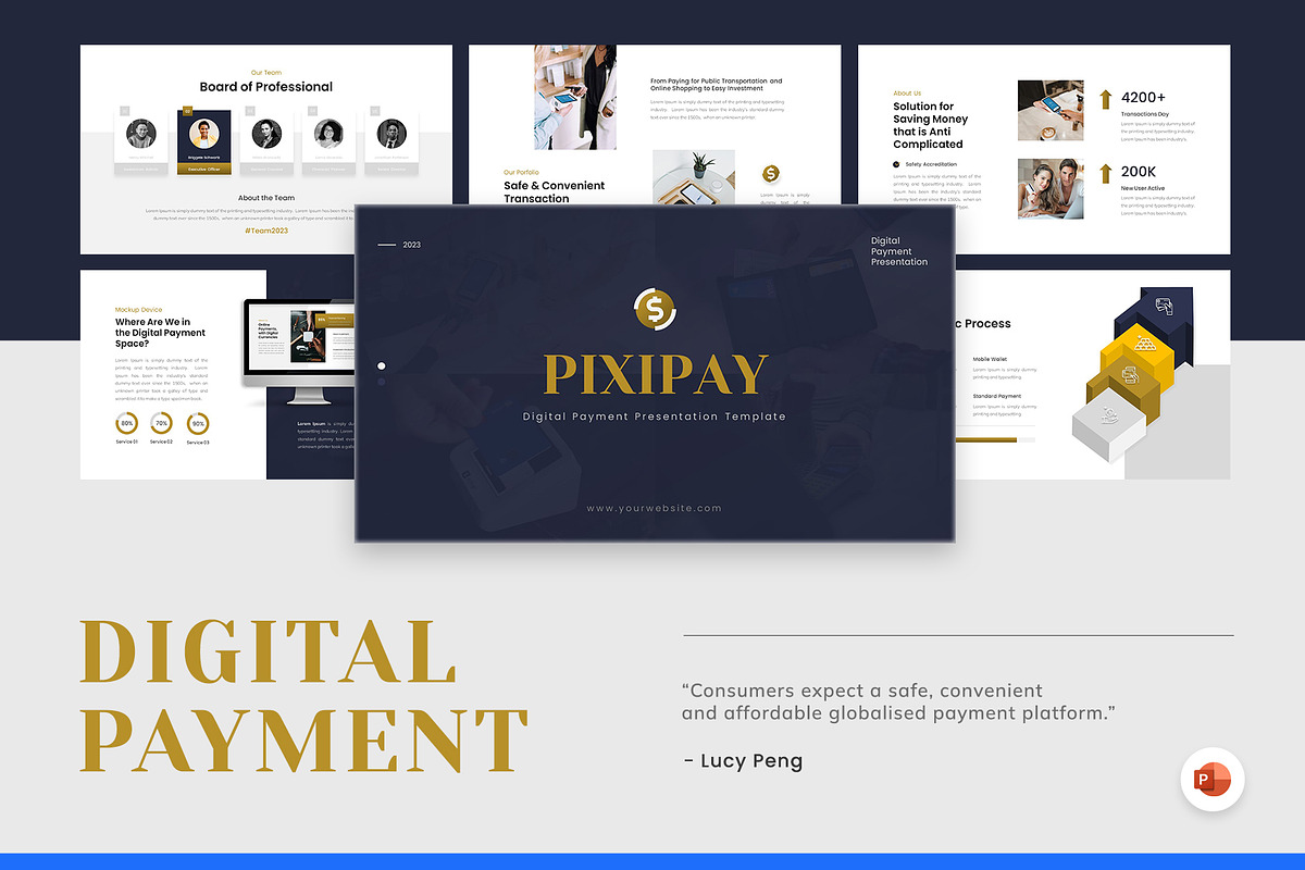 Digital Payment PowerPoint Template, a Presentation Template by Premast (Photo 1 of 5)