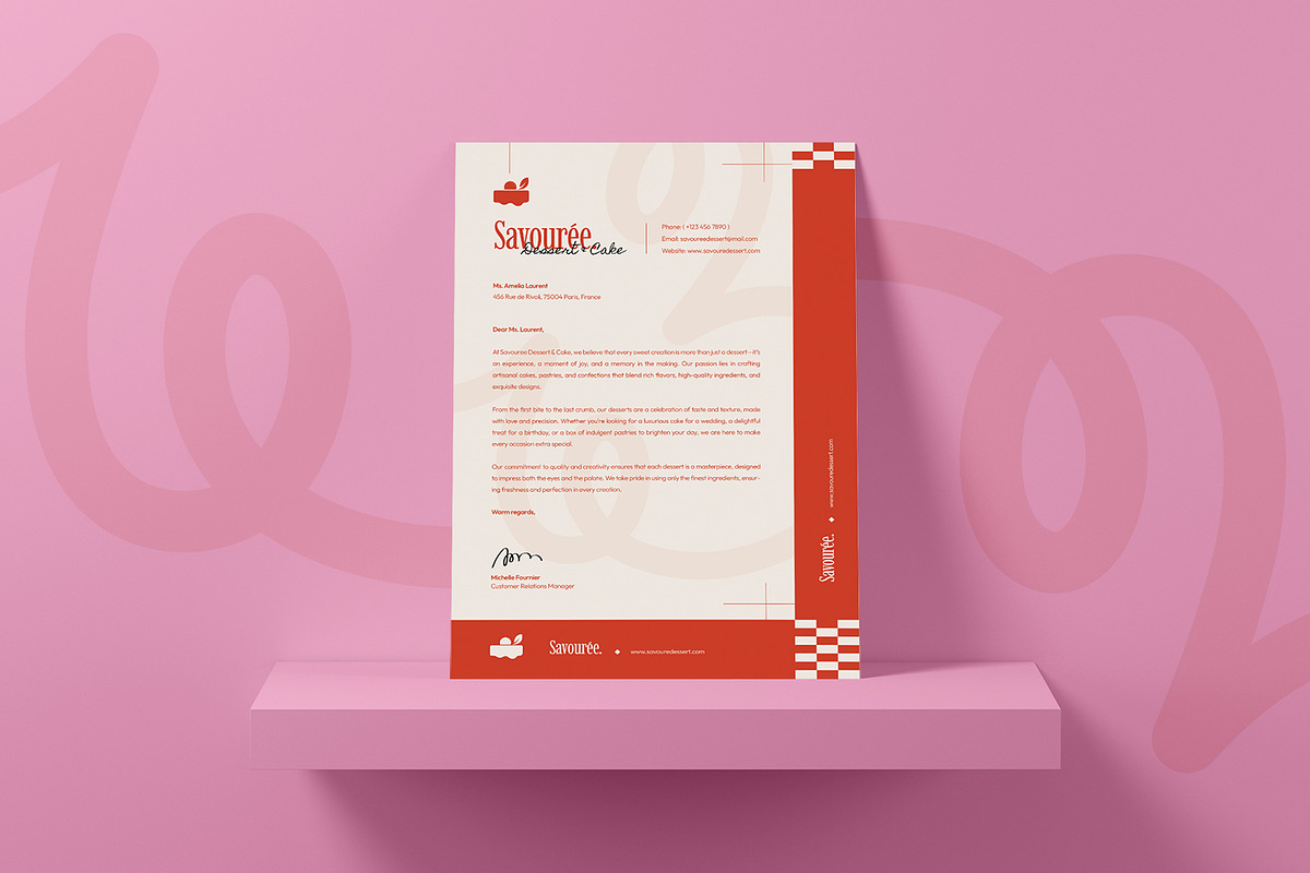 Savourée Dessert - Letterhead, a Print Template by VUNIRA (Photo 2 of 3)