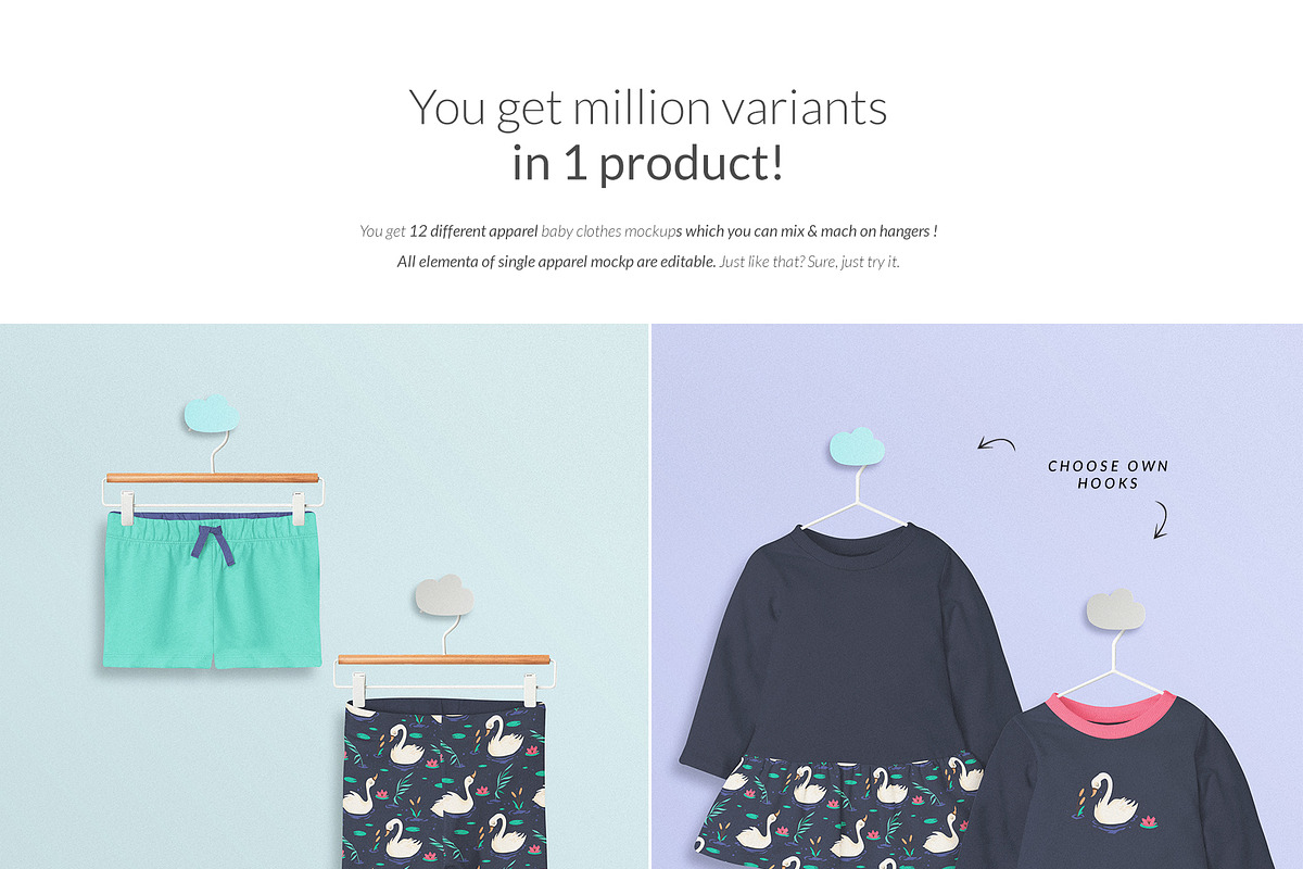 Baby Clothes Mock-ups Bundle, a Shirt Mockup by Mocca Mockups Store (Photo 6 of 8)