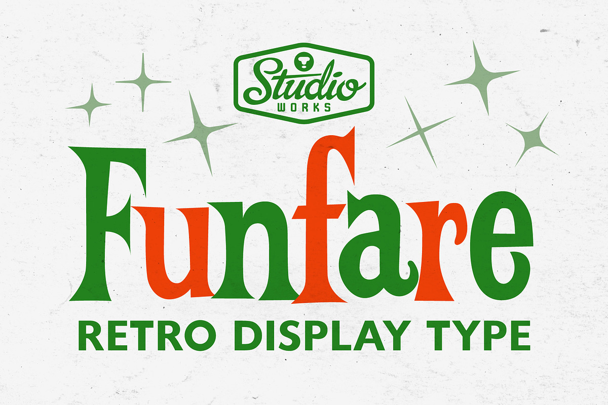 Funfare | Retro Display Type!, a Serif Font by StudioWorks (Photo 1 of 9)