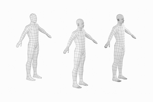 Male Body In A-pose Base Mesh