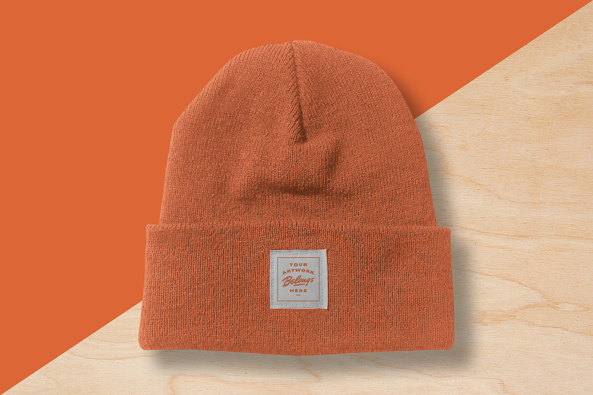 Folded Beanie Mockup, a Hat Mockup by Clint English (Photo 4 of 6)