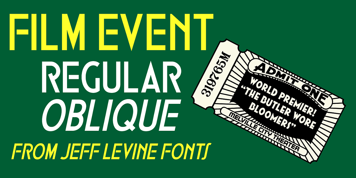 Film Event JNL, a Sans Serif Font by Jeff Levine Fonts (Photo 1 of 5)