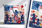 4th of July Paper Cutting, a Person Illustration by Sharon Schwalbe (Thumbnail 4 of 6)