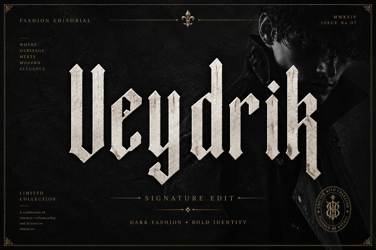Veydrik, a Blackletter Font by Wow Magic (Photo 5 of 6)