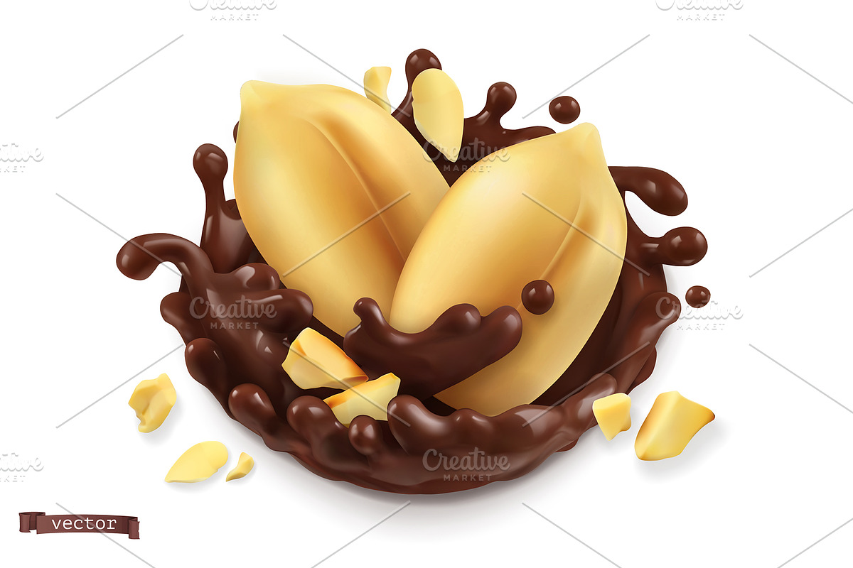 Chocolate cookies with peanuts, set, a Decorative Illustration by Allevinatis Studio (Photo 7 of 8)
