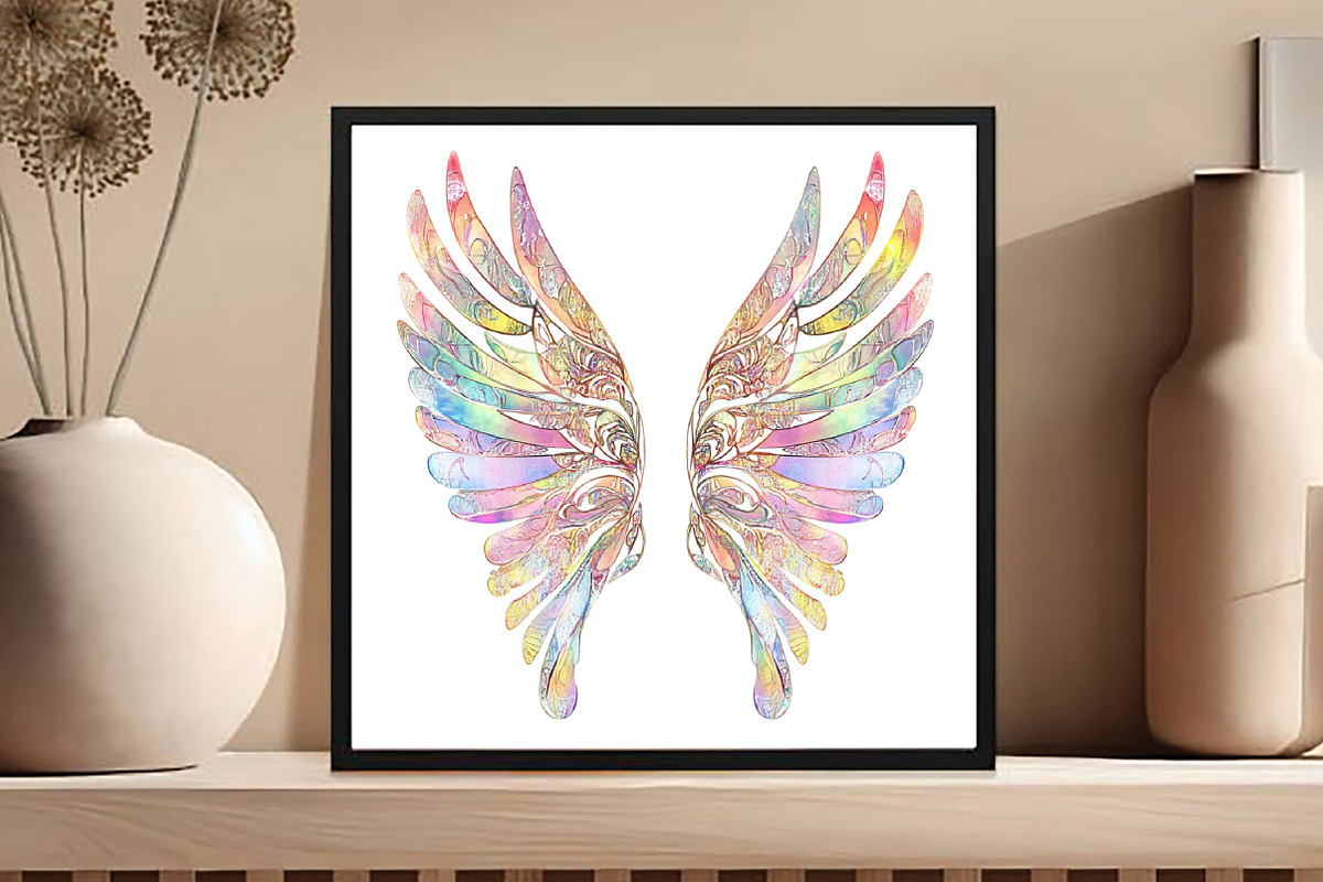 Stained Glass Angel Wings Clipart, an Illustration by DreamCafeArt (Photo 5 of 6)