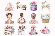 Watercolor Rose Relaxation Clipart, an Illustration by Design Market (Thumbnail 3 of 4)