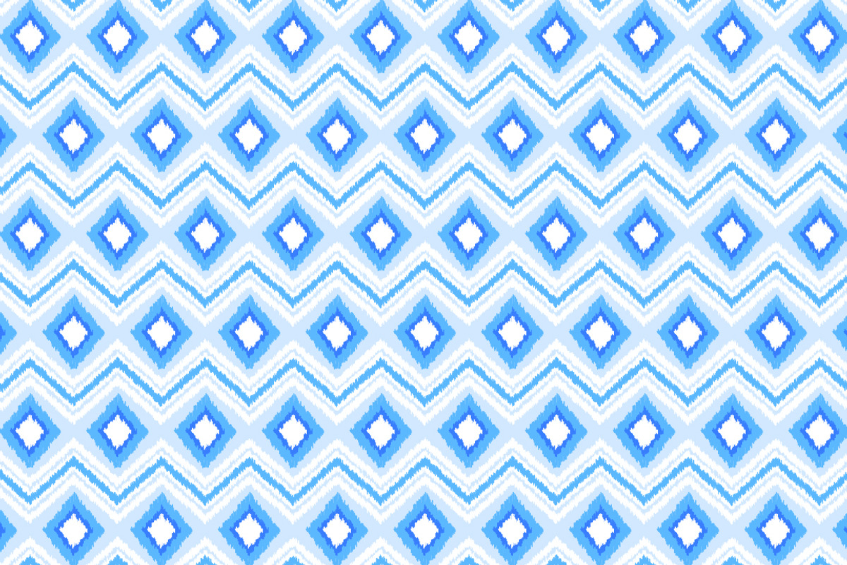 Blue and white ikat seamless pattern, a Pattern Graphic by Natalyon