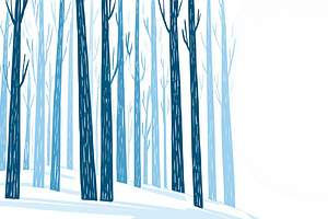 Minimalistic snow-covered forest, a Nature Photo by MistyDay