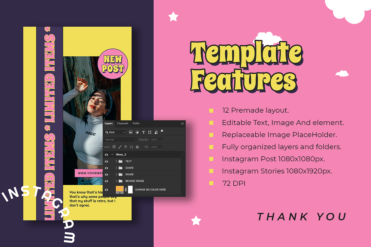 Acroman Insatgram Template, a Social Media Template by Creatchees.std (Photo 5 of 5)