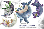 Over the moon watercolor clipart, an Object Illustration by Artcard Watercolor (Thumbnail 4 of 11)