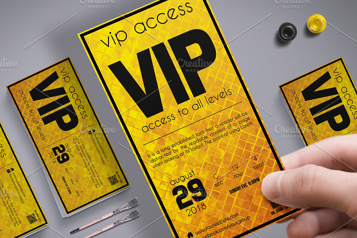 Golden Style VIP Pass Card, a Card Template by Tzochko (Photo 1 of 5)