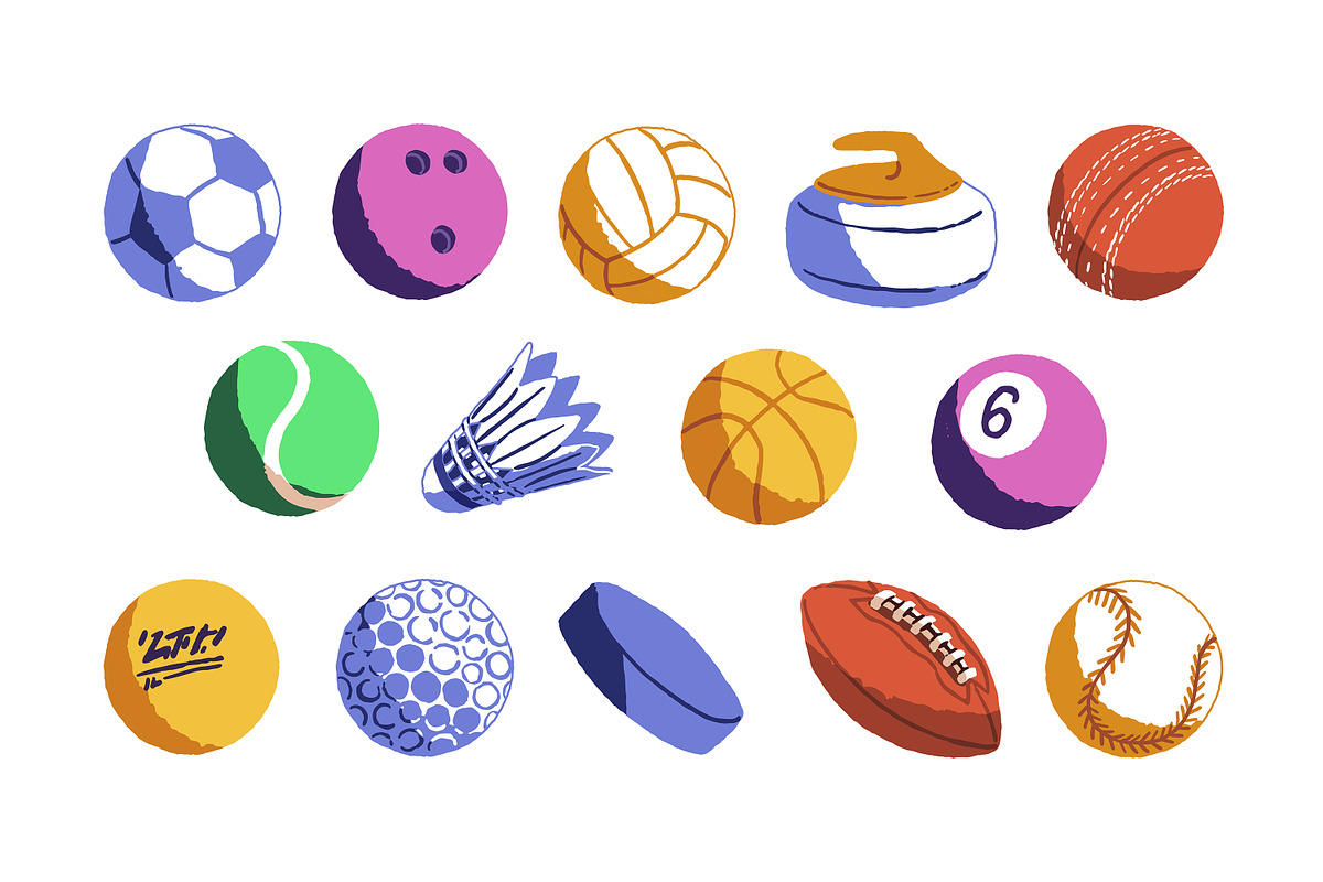 Balls for sports games set, patterns, a Sport Illustration by PaperTrident (Photo 1 of 5)