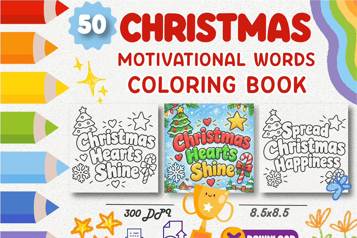 Christmas Motivational Words Color, a Seasonal Illustration by Design Zone (Photo 1 of 4)