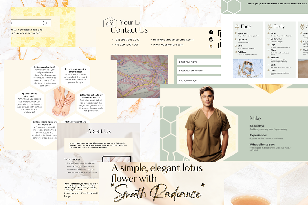 WAXING CANVA WEBSITE TEMPLATE, a Shopify Template by Daring Digies (Photo 5 of 6)