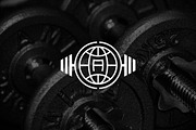 Global Fitness Barbell Logo, a Branding & Logo Template by Luxury Logos (Thumbnail 2 of 4)