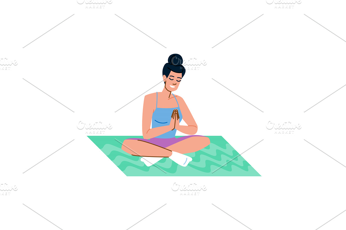 Young woman practicing yoga and, a Sport Illustration by pikepicture