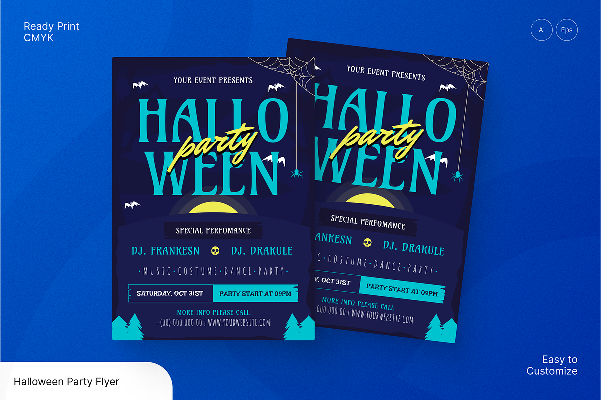 Halloween Party Flyer, a Flyer Template by Annora Studio (Photo 1 of 6)
