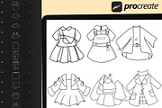 60 Procreate Clothes Costumes Stamp, a Brush Add-On by DrawingStoryShop (Thumbnail 5 of 8)