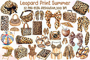 Leopard Print Summer Clipart, an Illustration by Sublimation Artist (Thumbnail 1 of 6)