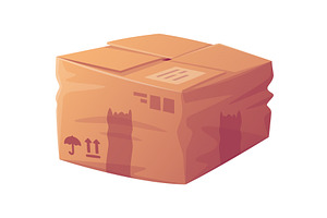Crumpled Cardboard Box as Packaging