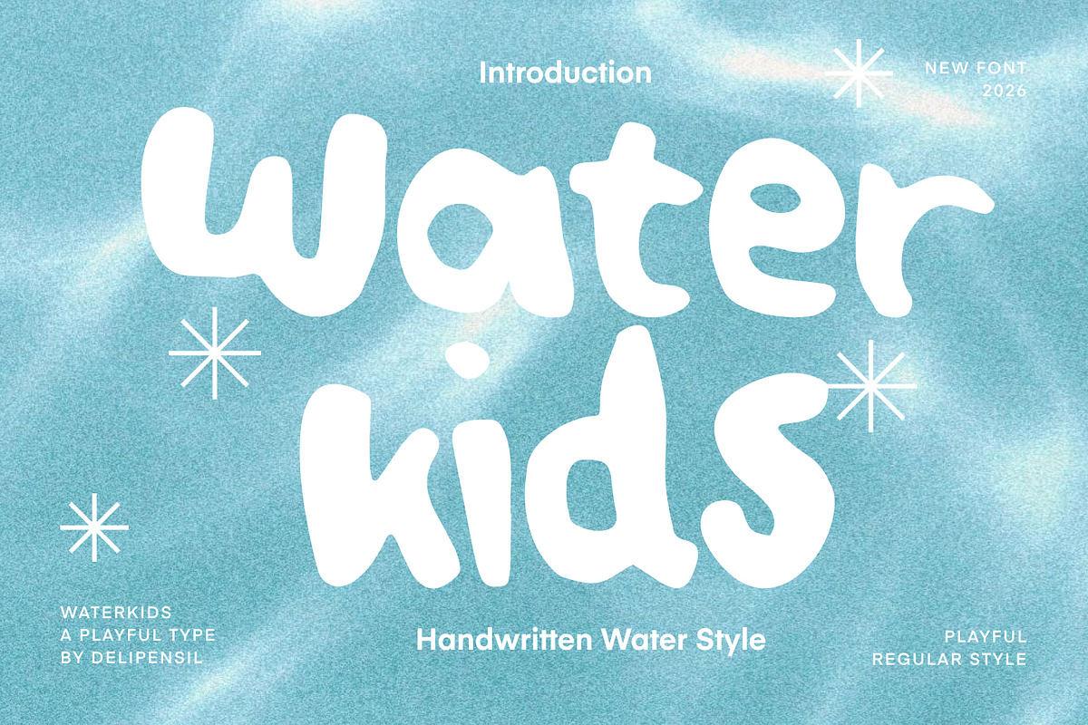 Waterkids - Water Kids style type, a Handwritten Font by delipensil (Photo 1 of 9)